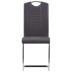 Sedie Da Pranzo A Sbalzo 2 Pz Grigie In Similpelle -Garden Home sedie da pranzo a sbalzo 2 pz grigie in similpelle 2