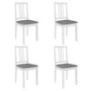 Sedie Da Pranzo Con Cuscini 4 Pz Bianche In Legno Massello 12 Sedie Da Pranzo Con Cuscini 4 Pz Bianche In Legno Massello -Garden Home sedie da pranzo con cuscini 4 pz bianche in legno massello