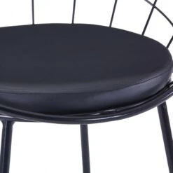 Sedie Da Pranzo Con Seduta In Similpelle 6 Pz Nero Acciaio -Garden Home sedie da pranzo con seduta in similpelle 6 pz nero acciaio 6