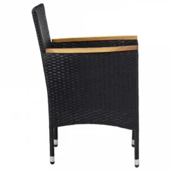 Sedie Da Pranzo Per Giardino 2 Pz In Polyrattan Nero -Garden Home sedie da pranzo per giardino 2 pz in polyrattan nero 3