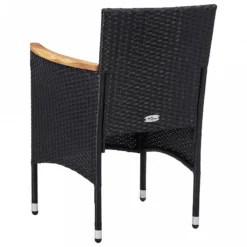 Sedie Da Pranzo Per Giardino 2 Pz In Polyrattan Nero -Garden Home sedie da pranzo per giardino 2 pz in polyrattan nero 4