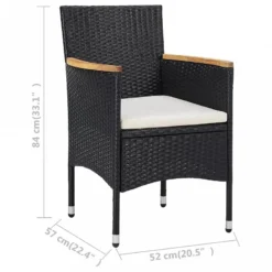 Sedie Da Pranzo Per Giardino 2 Pz In Polyrattan Nero -Garden Home sedie da pranzo per giardino 2 pz in polyrattan nero 6