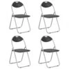 Sedie Da Pranzo Pieghevoli 4 Pz Nere In Similpelle -Garden Home sedie da pranzo pieghevoli 4 pz nere in similpelle
