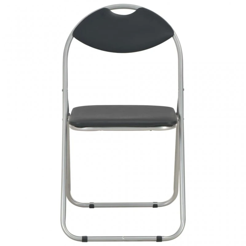 Sedie Da Pranzo Pieghevoli 6 Pz Nere In Similpelle 3 Sedie Da Pranzo Pieghevoli 6 Pz Nere In Similpelle - immagine 3