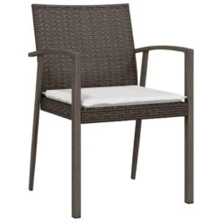 Sedie Giardino Con Cuscini 6pz Marroni 56,5x57x83 Cm Polyrattan -Garden Home sedie giardino con cuscini 6pz marroni 565x57x83 cm polyrattan 2