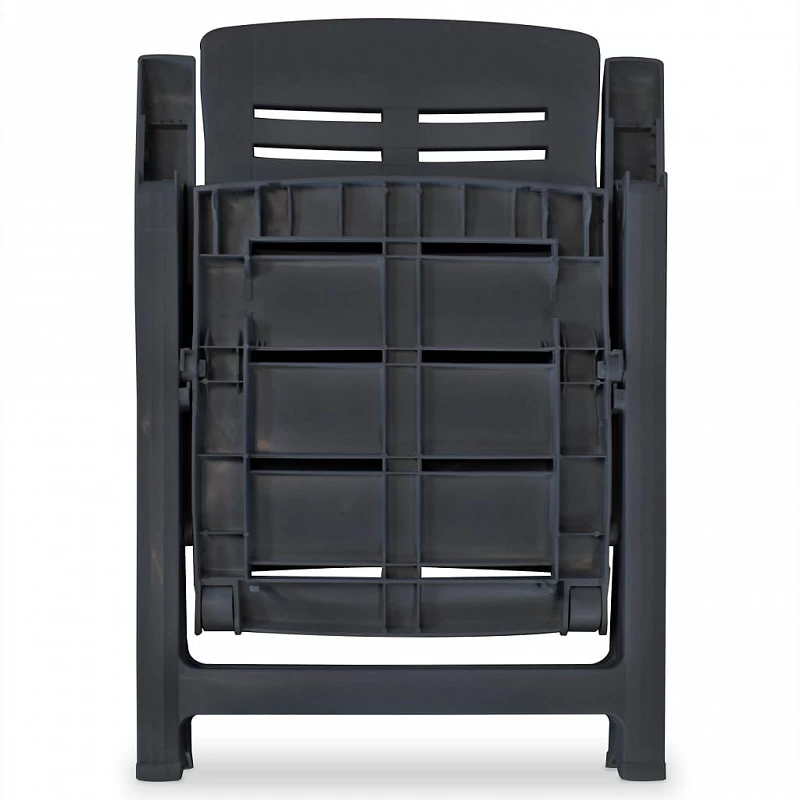 Sedie Reclinabili Giardino 4 Pz In Plastica Antracite 6 Sedie Reclinabili Giardino 4 Pz In Plastica Antracite - immagine 6