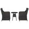 Set Bistrot Da Giardino 3 Pz Con Cuscini In Polyrattan Nero -Garden Home set bistrot da giardino 3 pz con cuscini in polyrattan nero
