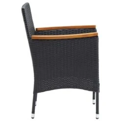Set Da Pranzo Per Giardino 5 Pz Con Cuscini Polyrattan Nero -Garden Home set da pranzo per giardino 5 pz con cuscini polyrattan nero 7