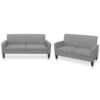 Set Di Divani 2 Pz In Tessuto Grigio Chiaro -Garden Home set di divani 2 pz in tessuto grigio chiaro