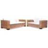 Set Divani 15 Pz In Rattan Naturale -Garden Home set divani 15 pz in rattan naturale