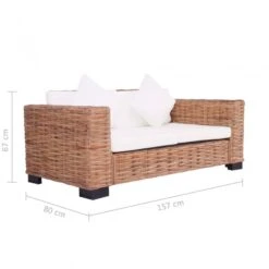 Set Divani 15 Pz In Rattan Naturale -Garden Home set divani 15 pz in rattan naturale 7