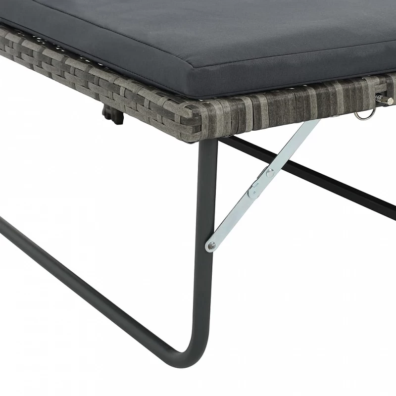 Set Divani Da Giardino 2 Pz Con Cuscini In Polyrattan Grigio 6 Set Divani Da Giardino 2 Pz Con Cuscini In Polyrattan Grigio - immagine 6