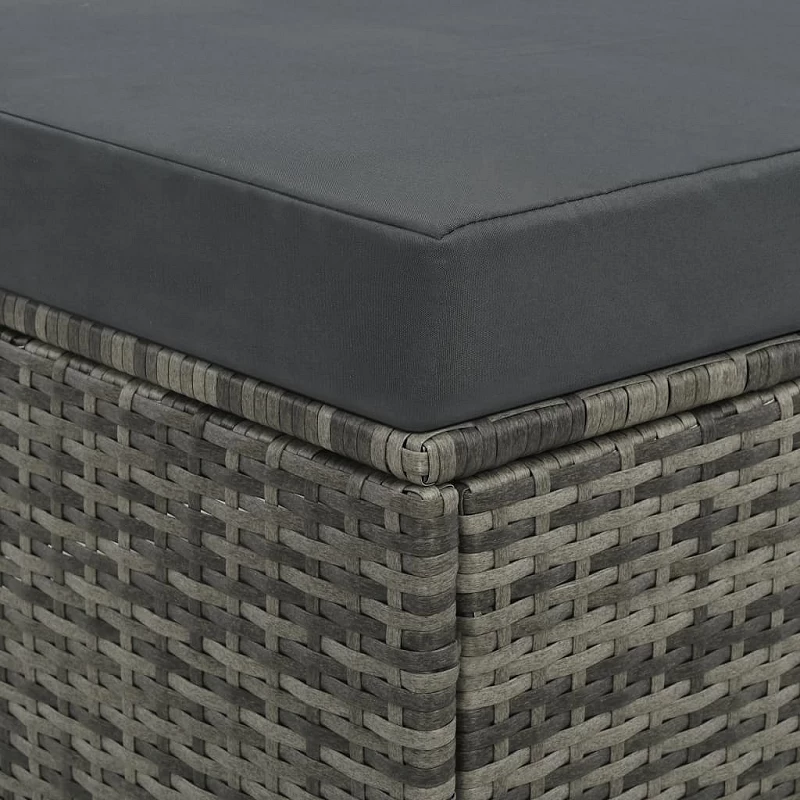 Set Divani Da Giardino 2 Pz Con Cuscini In Polyrattan Grigio 8 Set Divani Da Giardino 2 Pz Con Cuscini In Polyrattan Grigio - immagine 8