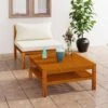 Set Divani Da Giardino 2pz Cuscini Bianco Crema Massello Acacia -Garden Home set divani da giardino 2pz cuscini bianco crema massello acacia