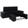 Set Divani Da Giardino 3 Pz In Polyrattan Nero 14 Set Divani Da Giardino 3 Pz In Polyrattan Nero -Garden Home set divani da giardino 3 pz in polyrattan nero