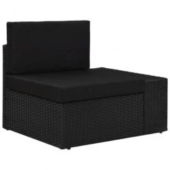 Set Divani Da Giardino 3 Pz In Polyrattan Nero -Garden Home set divani da giardino 3 pz in polyrattan nero 4