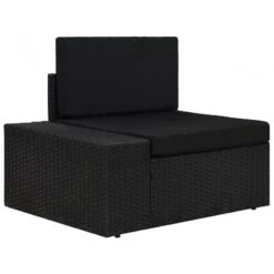 Set Divani Da Giardino 3 Pz In Polyrattan Nero -Garden Home set divani da giardino 3 pz in polyrattan nero 6