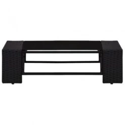 Set Divani Da Giardino 3 Pz In Polyrattan Nero -Garden Home set divani da giardino 3 pz in polyrattan nero 8