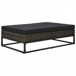 Set Divani Da Giardino 5 Pz Con Cuscini In Polyrattan Grigio -Garden Home set divani da giardino 5 pz con cuscini in polyrattan grigio 3