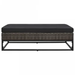 Set Divani Da Giardino 5 Pz Con Cuscini In Polyrattan Grigio -Garden Home set divani da giardino 5 pz con cuscini in polyrattan grigio 4