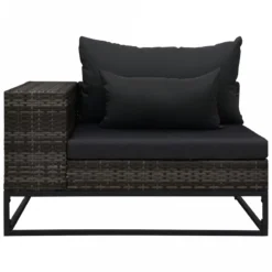 Set Divani Da Giardino 5 Pz Con Cuscini In Polyrattan Grigio -Garden Home set divani da giardino 5 pz con cuscini in polyrattan grigio 6