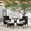 Set Divani Da Giardino 5 Pz In Polyrattan Nero