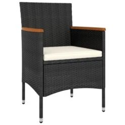 Set Divani Da Giardino 5 Pz In Polyrattan Nero -Garden Home set divani da giardino 5 pz in polyrattan nero 2