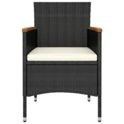 Set Divani Da Giardino 5 Pz In Polyrattan Nero -Garden Home set divani da giardino 5 pz in polyrattan nero 3