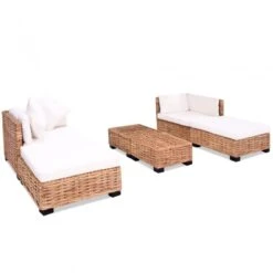 Set Divano 16 Pz In Rattan Naturale -Garden Home set divano 16 pz in rattan naturale 1