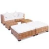 Set Divano 16 Pz In Rattan Naturale -Garden Home set divano 16 pz in rattan naturale