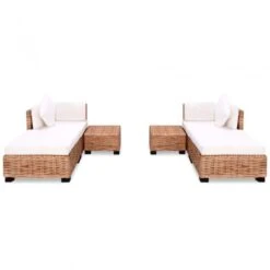 Set Divano 16 Pz In Rattan Naturale -Garden Home set divano 16 pz in rattan naturale 2