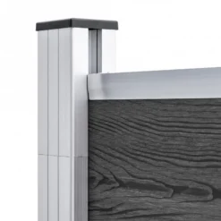 Set Pannelli Di Recinzione In WPC 446x(105-186) Cm Nero -Garden Home set pannelli di recinzione in wpc 446x105 186 cm nero 7