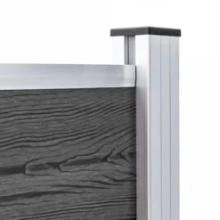 Set Pannelli Di Recinzione In WPC 526x105 Cm Nero -Garden Home set pannelli di recinzione in wpc 526x105 cm nero 6