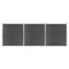 Set Pannelli Di Recinzione In WPC 526x186 Cm Nero 9 Set Pannelli Di Recinzione In WPC 526x186 Cm Nero -Garden Home set pannelli di recinzione in wpc 526x186 cm nero