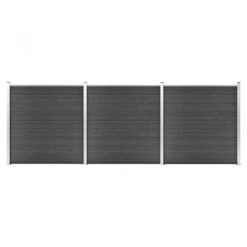 Set Pannelli Di Recinzione In WPC 526x186 Cm Nero