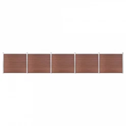 Set Pannelli Di Recinzione In WPC 872x146 Cm Marrone