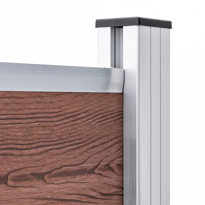 Set Pannelli Di Recinzione In WPC 872x146 Cm Marrone 7 Set Pannelli Di Recinzione In WPC 872x146 Cm Marrone - immagine 7