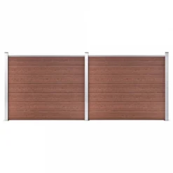 Set Pannello Di Recinzione In WPC 353x146 Cm Marrone