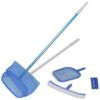 Set Pulizia Piscina Spazzola 2 Schiumatoi Foglie 1 Palo Telescopico