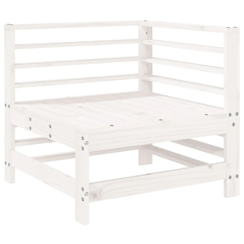 Set Salotto Da Giardino 7 Pz Bianco In Legno Massello Di Pino 3 Set Salotto Da Giardino 7 Pz Bianco In Legno Massello Di Pino - immagine 3