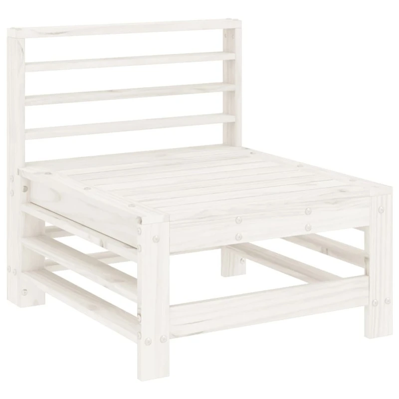 Set Salotto Da Giardino 7 Pz Bianco In Legno Massello Di Pino 4 Set Salotto Da Giardino 7 Pz Bianco In Legno Massello Di Pino - immagine 4