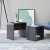 Set Tavolini Da Caffè Grigio Lucido 48x30x45 Cm In Truciolato -Garden Home set tavolini da caffe grigio lucido 48x30x45 cm in truciolato