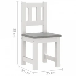 Set Tavolo E Sedie Per Bambini 4 Pezzi Bianco E Grigio In MDF -Garden Home set tavolo e sedie per bambini 4 pezzi bianco e grigio in mdf 7