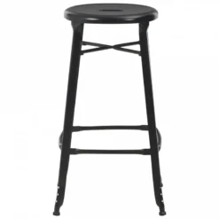 Sgabelli Da Bar 2 Pz Neri In Acciaio -Garden Home sgabelli da bar 2 pz neri in acciaio 2