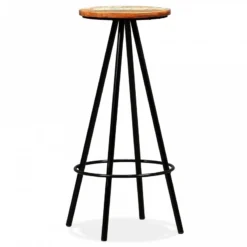 Sgabelli Da Bar 4 Pz In Legno Massello Di Recupero -Garden Home sgabelli da bar 4 pz in legno massello di recupero 6