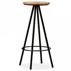 Sgabelli Da Bar 4 Pz In Legno Massello Di Recupero -Garden Home sgabelli da bar 4 pz in legno massello di recupero 7