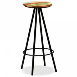 Sgabelli Da Bar 4 Pz In Legno Massello Di Recupero -Garden Home sgabelli da bar 4 pz in legno massello di recupero 9