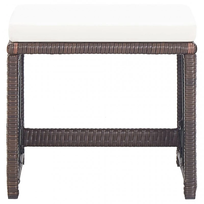 Sgabelli Da Giardino 4 Pz Con Cuscini In Polyrattan Marrone 3 Sgabelli Da Giardino 4 Pz Con Cuscini In Polyrattan Marrone - immagine 3