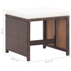 Sgabelli Da Giardino 4 Pz Con Cuscini In Polyrattan Marrone 11 Sgabelli Da Giardino 4 Pz Con Cuscini In Polyrattan Marrone -Garden Home sgabelli da giardino 4 pz con cuscini in polyrattan marrone 5