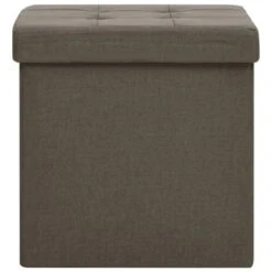 Sgabello Con Contenitore Pieghevole Marrone In Simil Lino 10 Sgabello Con Contenitore Pieghevole Marrone In Simil Lino -Garden Home sgabello con contenitore pieghevole marrone in simil lino 2
